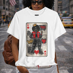Queen of Hearts Playing Card Tee | Retro Street Art Queen, Love Hearts Design