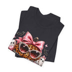 Spooky Mama T-Shirt — Cute Halloween Leopard Pumpkin Graphic Tee for Moms