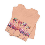 Hello Summer Flamingos T-Shirt | Pink Flamingo Beach Graphic Tee