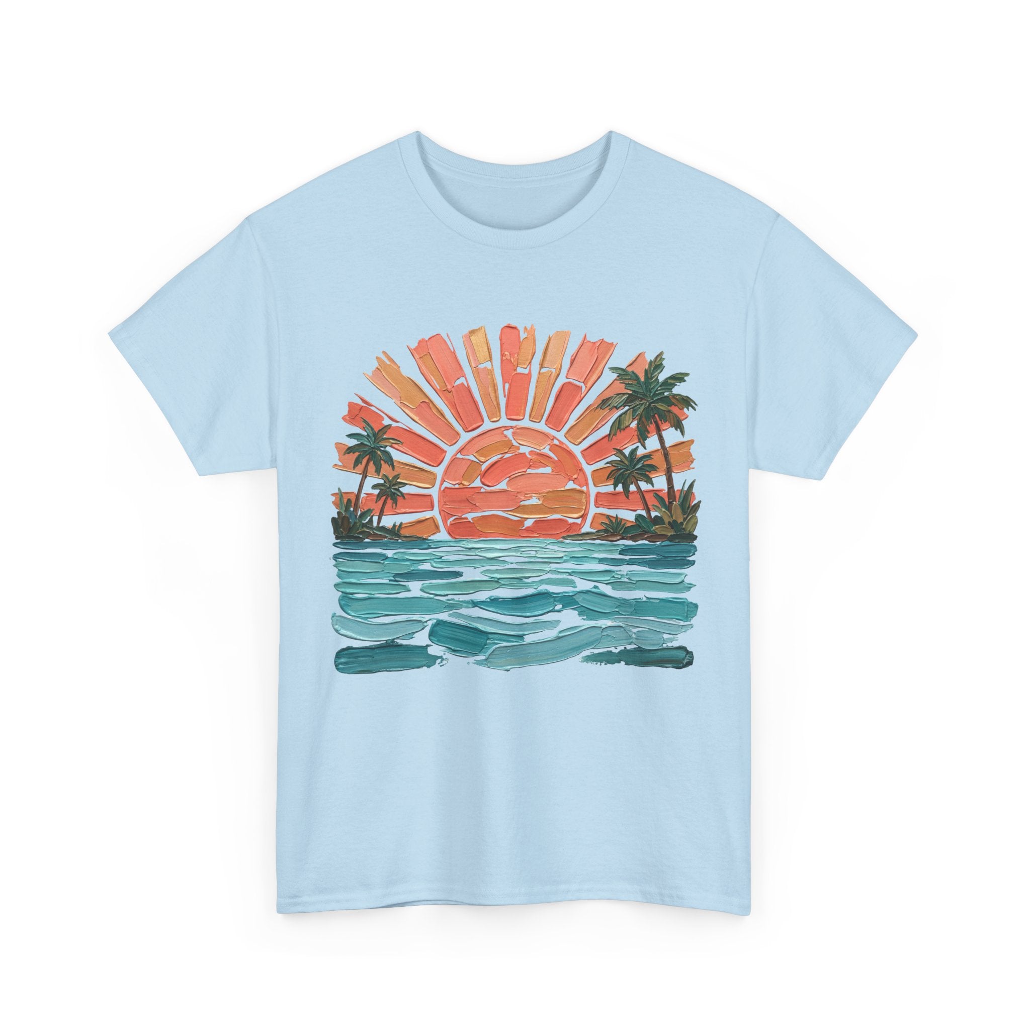 T-Shirt Vintage Coucher de soleil Palm Beach | T-Shirt Rétro Vagues Surf