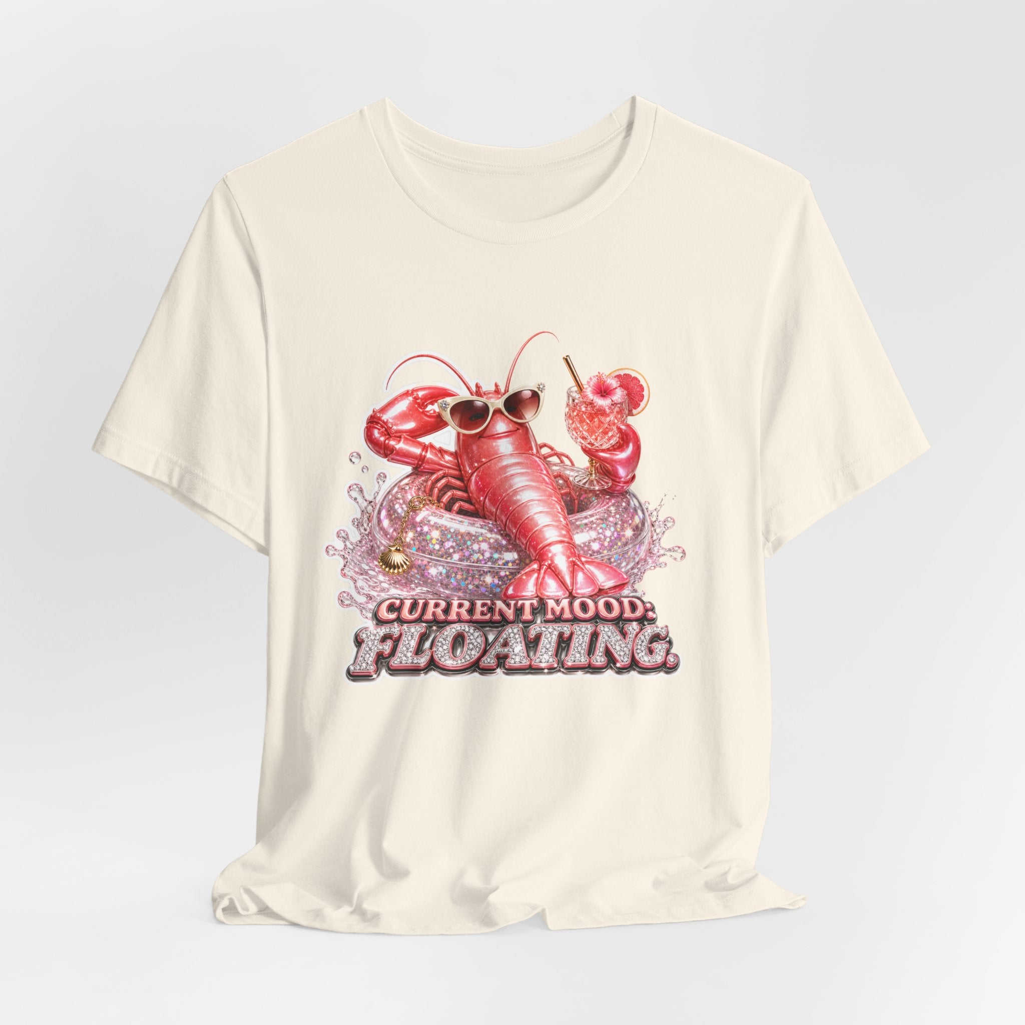 Floating Lobster Graphic Tee — "Current Mood: Floating" Summer Shirt