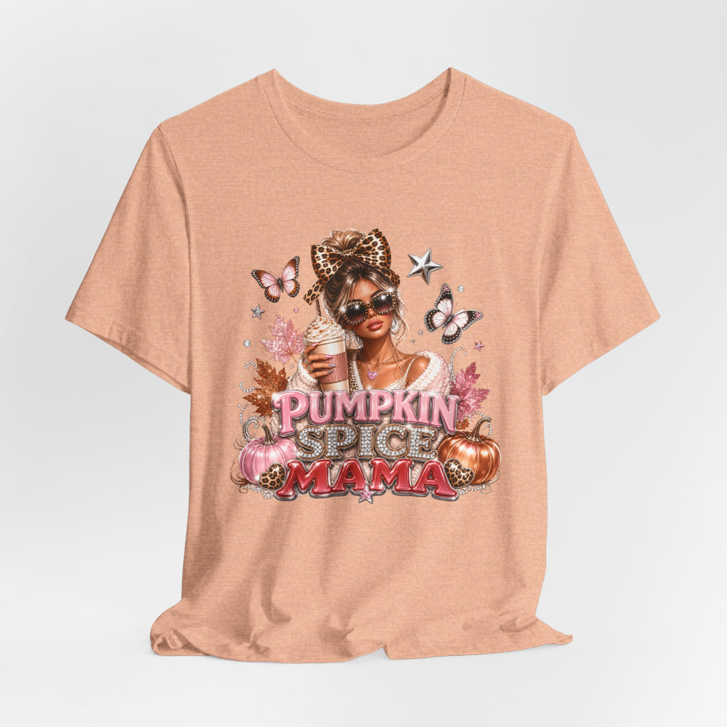 Pumpkin Spice Mama Tee | Cozy Fall Graphic T-Shirt for Women | Cute Autumn Coffee Lover Shirt