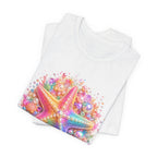 Rainbow Starfish T-Shirt | Colorful Seashell Beach Art