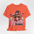 Halloween Cow T-Shirt — "Too Cute to Haunt" Cute Witch Cow Graphic Tee