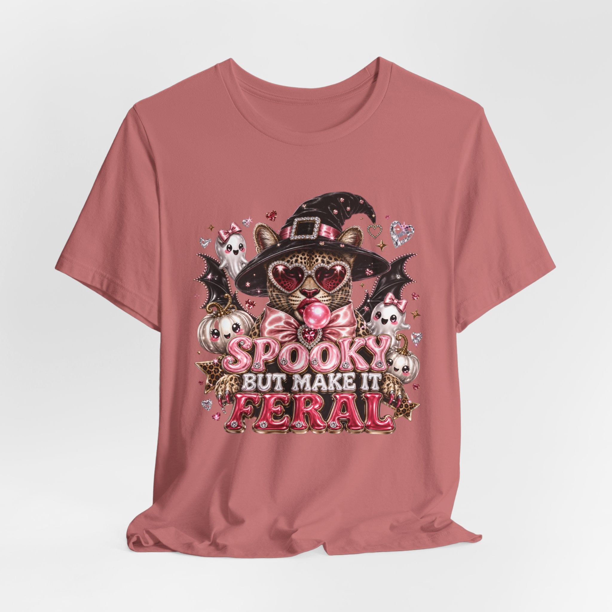 Spooky But Make It Feral Tee — Cute Witch Cat Halloween T-Shirt
