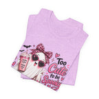 Cute Ghost Halloween T-Shirt | Too Cute to Be Spooky | Coquette Luxe