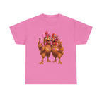 Two Chickens Taking Selfie T-Shirt | Funny Poultry Illustration