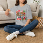 Hello Summer Vibes Watermelon Floral Leopard Print T-Shirt