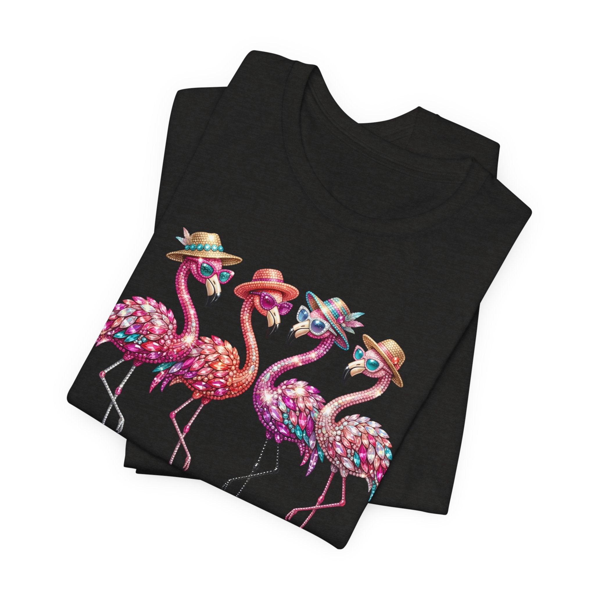 Hello Summer Flamingos T-Shirt | Pink Flamingo Beach Graphic Tee