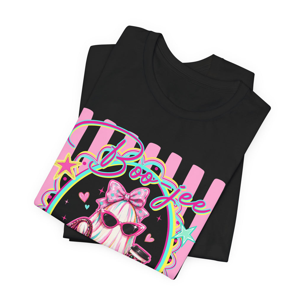 Boo-Jee Ghost Tee — Kawaii Fashion Ghost Graphic T-Shirt with Purse & Coffee