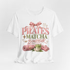 Pilates + Matcha Bonheur Tee — Yoga Mat & Matcha Fitness Shirt