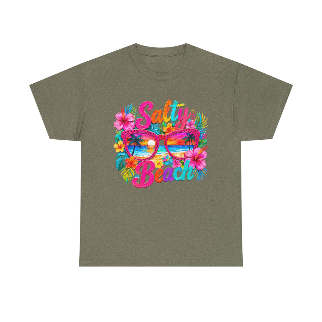 Salty Beach sunglasses floral design T-Shirt | tropical summer vibes
