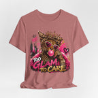 Too Glam To Care Tee — Leopard Crown Cat Graphic Shirt