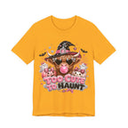Halloween Cow T-Shirt — "Too Cute to Haunt" Cute Witch Cow Graphic Tee