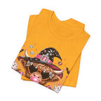 Halloween Cow T-Shirt — "Too Cute to Haunt" Cute Witch Cow Graphic Tee