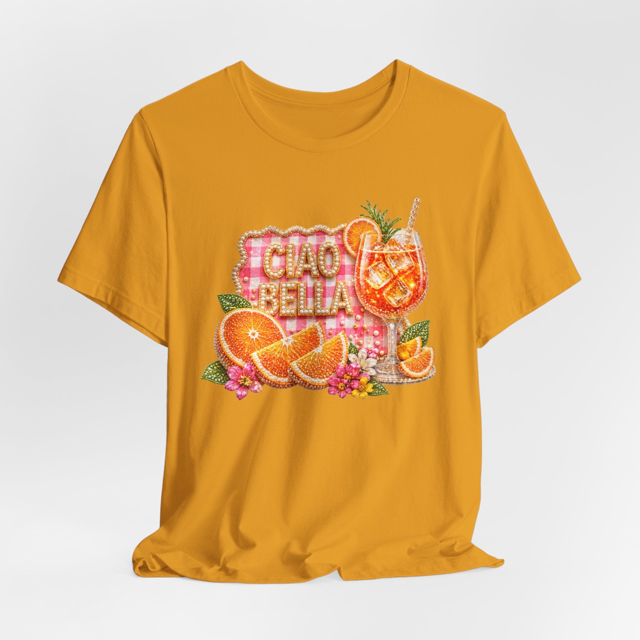 Ciao Bella Aperol Spritz Tee | Orange Cocktail Graphic Shirt