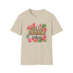 Hello Summer Vibes Watermelon Floral Leopard Print T-Shirt