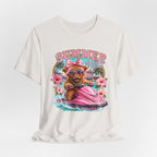 Summer Vibes Cow on Jet Ski T-Shirt | Cute Tropical Floral Beach Design