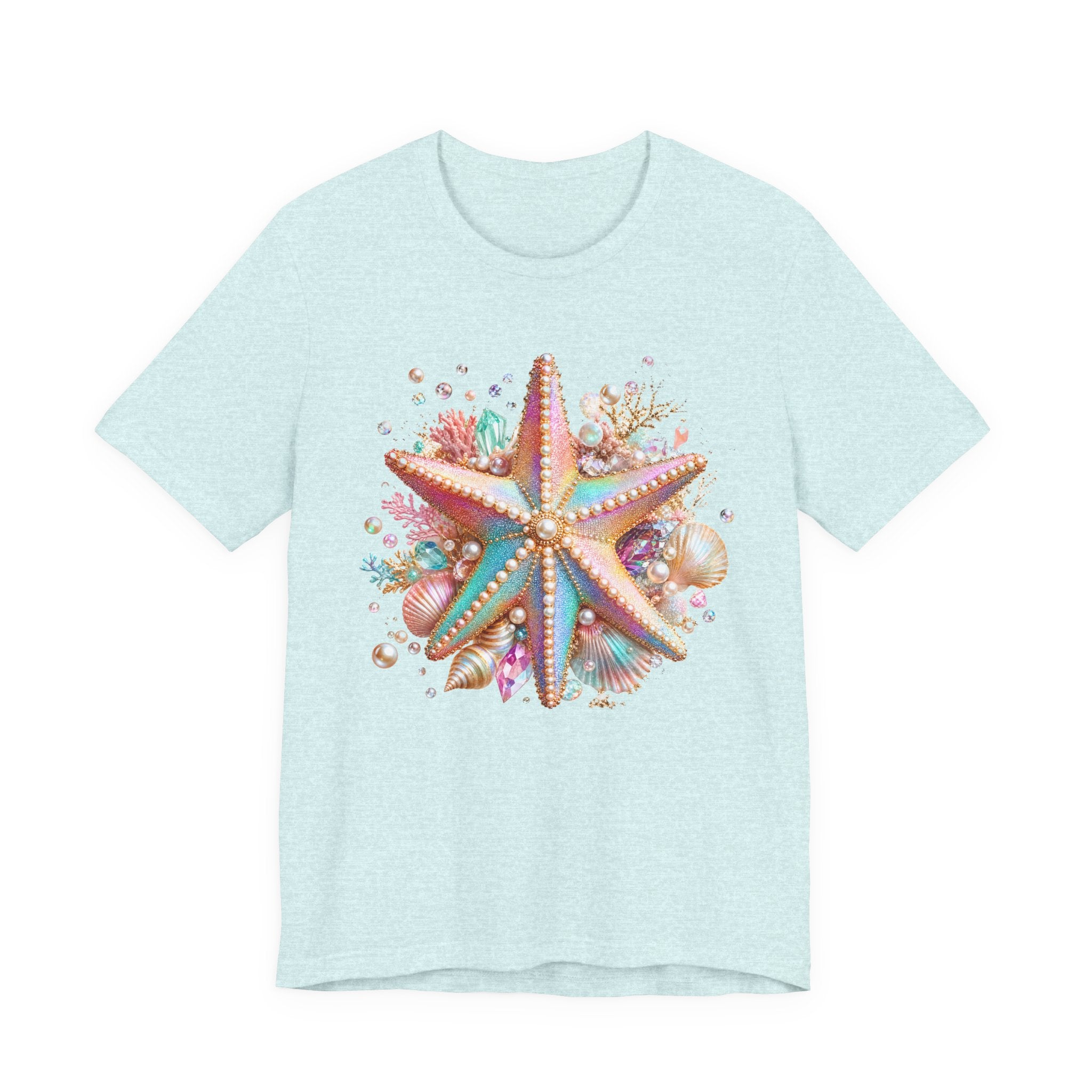 T-shirt Étoile de mer Colorée | T-shirt Graphique Plage Coquillage Océan