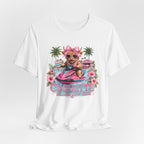 Coquette Island Cow Club T-Shirt | Cute Highland Cow Pink Jet Ski Summer Graphic Tee
