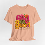 God Is Good all the time T-Shirt | Floral Retro Typography