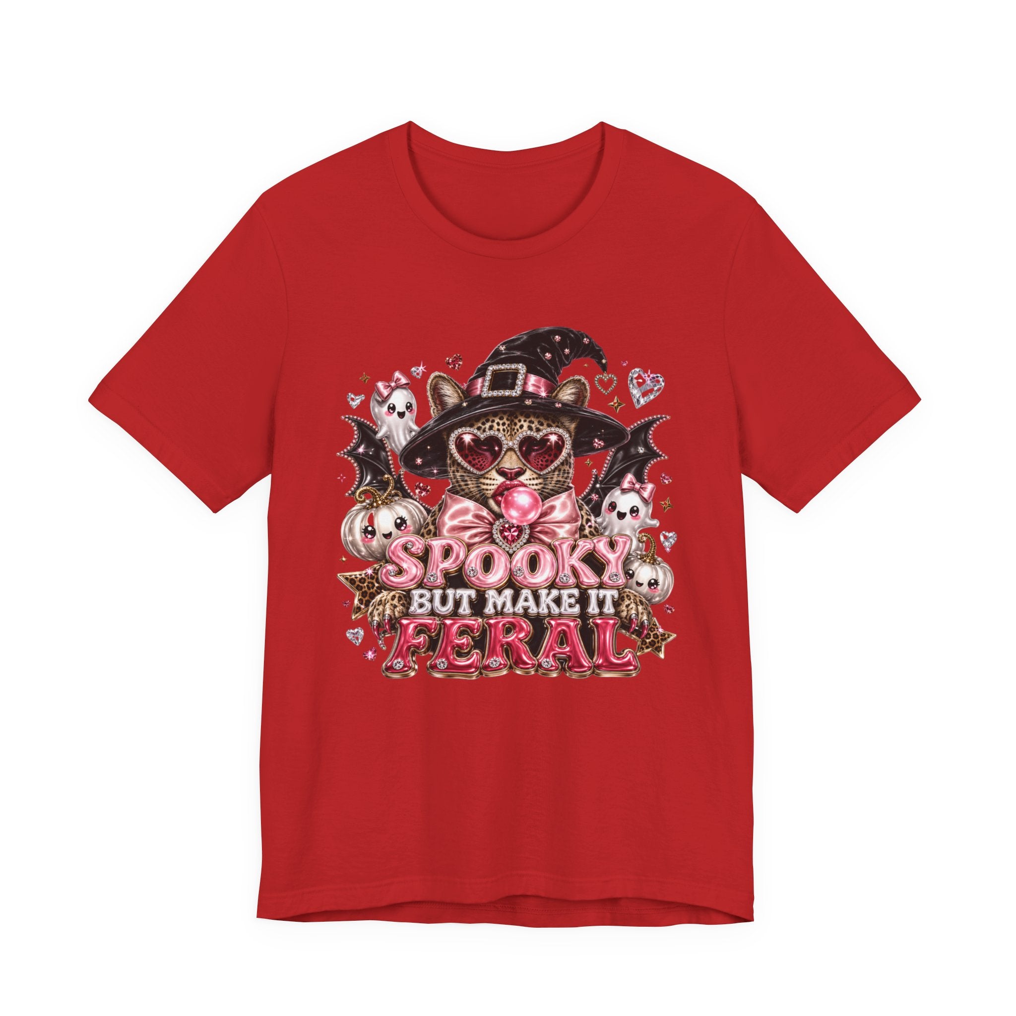 Spooky But Make It Feral Tee — Cute Witch Cat Halloween T-Shirt