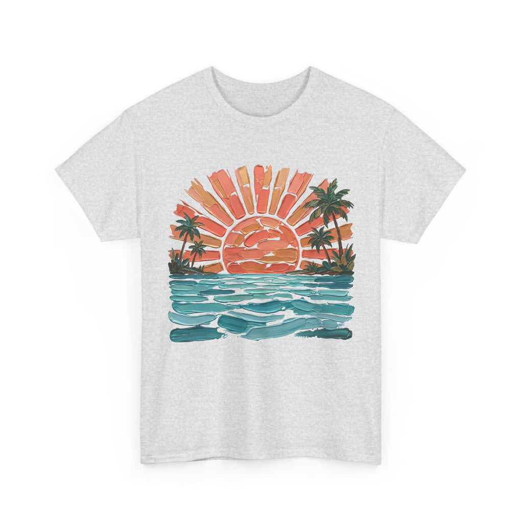 T-Shirt Vintage Coucher de soleil Palm Beach | T-Shirt Rétro Vagues Surf