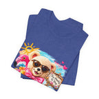 Teddy Bear Pool Float Tee | Summer Bear with Sunglasses and Flamingo