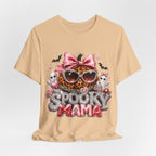 Spooky Mama T-Shirt — Cute Halloween Leopard Pumpkin Graphic Tee for Moms