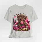 Too Glam To Care Tee — Leopard Crown Cat Graphic Shirt