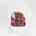 Too Glam To Care Tee — Leopard Crown Cat Graphic Shirt