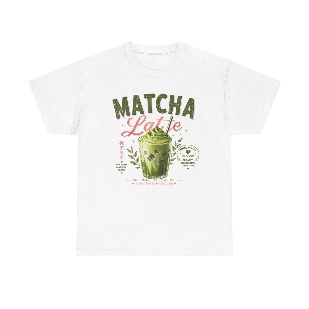 Matcha Latte T-Shirt | Iced Matcha Cup Graphic, Green Tea Illustration