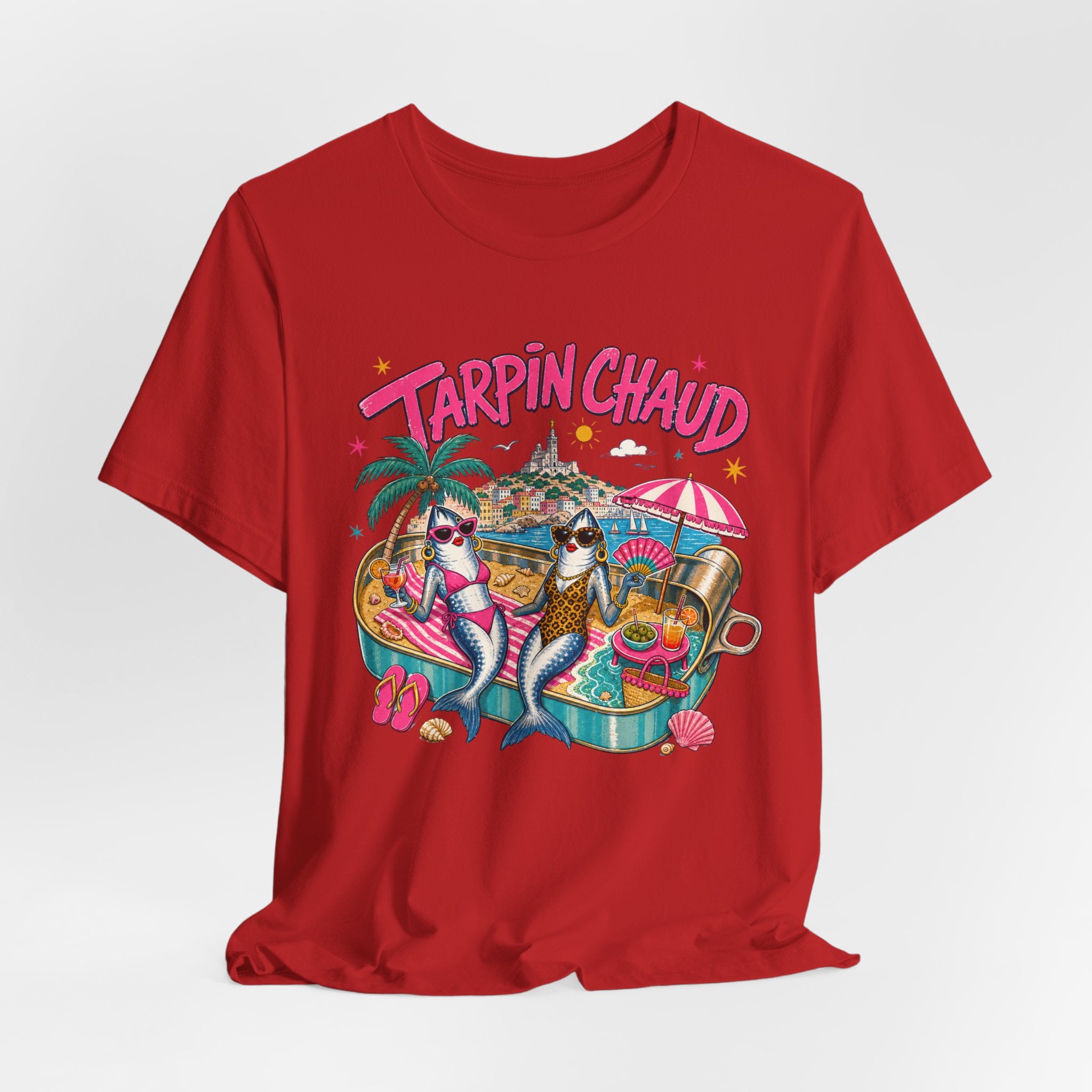 T-shirt – Tee-shirt graphique « Tarpin Chaud » ambiance tropicale plage