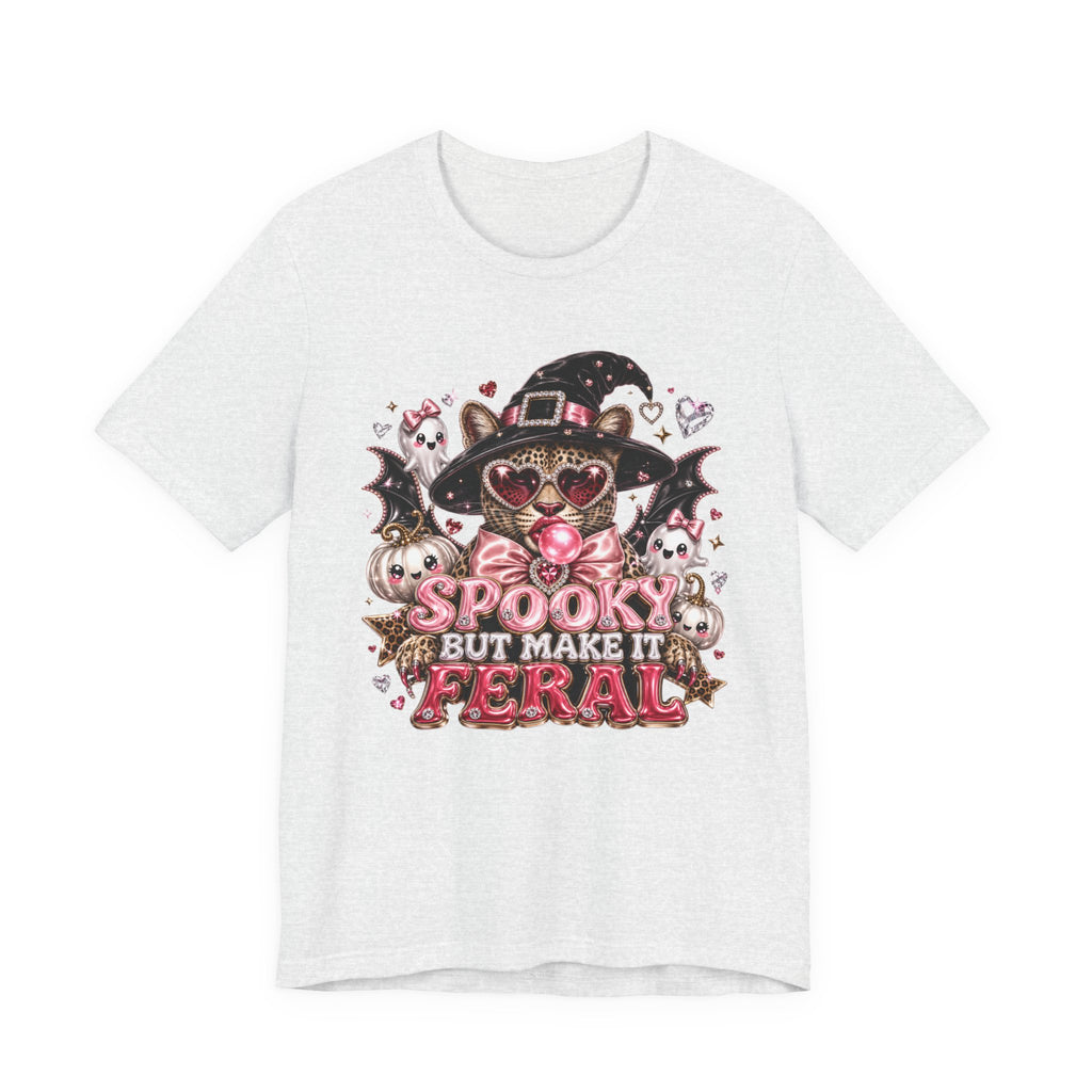 Spooky But Make It Feral Tee — Cute Witch Cat Halloween T-Shirt