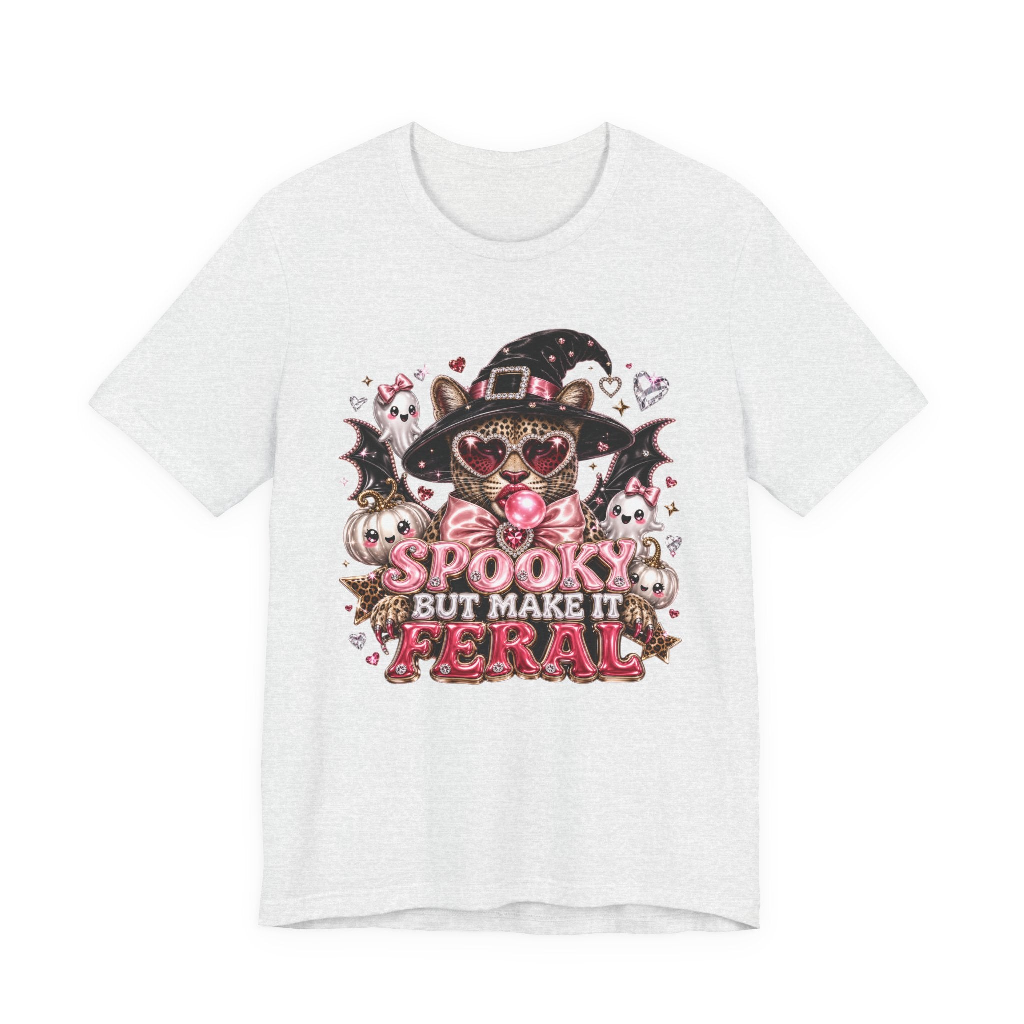 Spooky But Make It Feral Tee — Cute Witch Cat Halloween T-Shirt