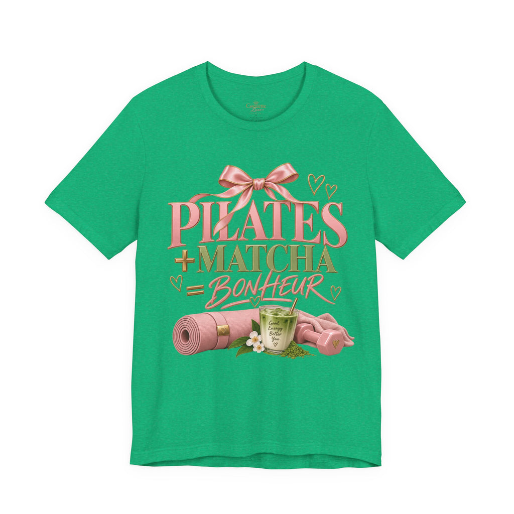 Pilates + Matcha Bonheur Tee — Yoga Mat & Matcha Fitness Shirt