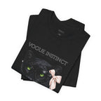 Vogue Instinct Black Cat with Pearls Tee | Fashion Cat T-Shirt