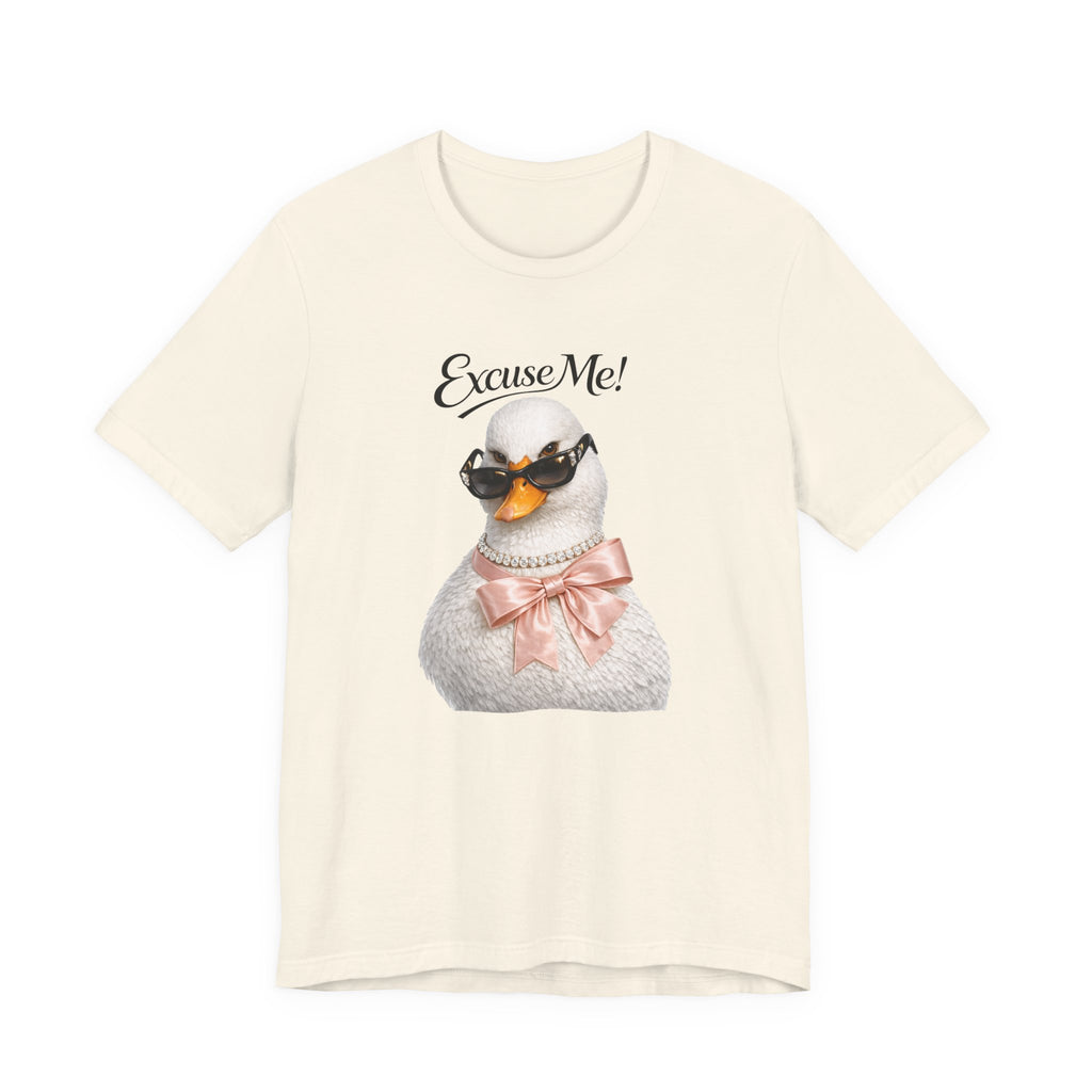 Excuse Me ! T-shirt Cygne Stylé — T-shirt graphique avec lunettes de soleil mignonnes et nœud papillon