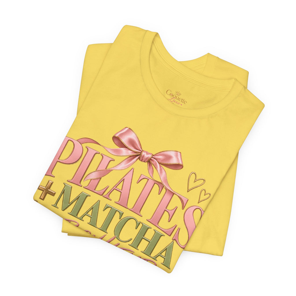 Pilates + Matcha Bonheur Tee — Yoga Mat & Matcha Fitness Shirt