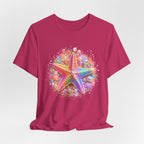 Rainbow Starfish T-Shirt | Colorful Seashell Beach Art