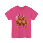 Two Chickens Taking Selfie T-Shirt | Funny Poultry Illustration