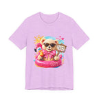 Teddy Bear Pool Float Tee | Summer Bear with Sunglasses and Flamingo