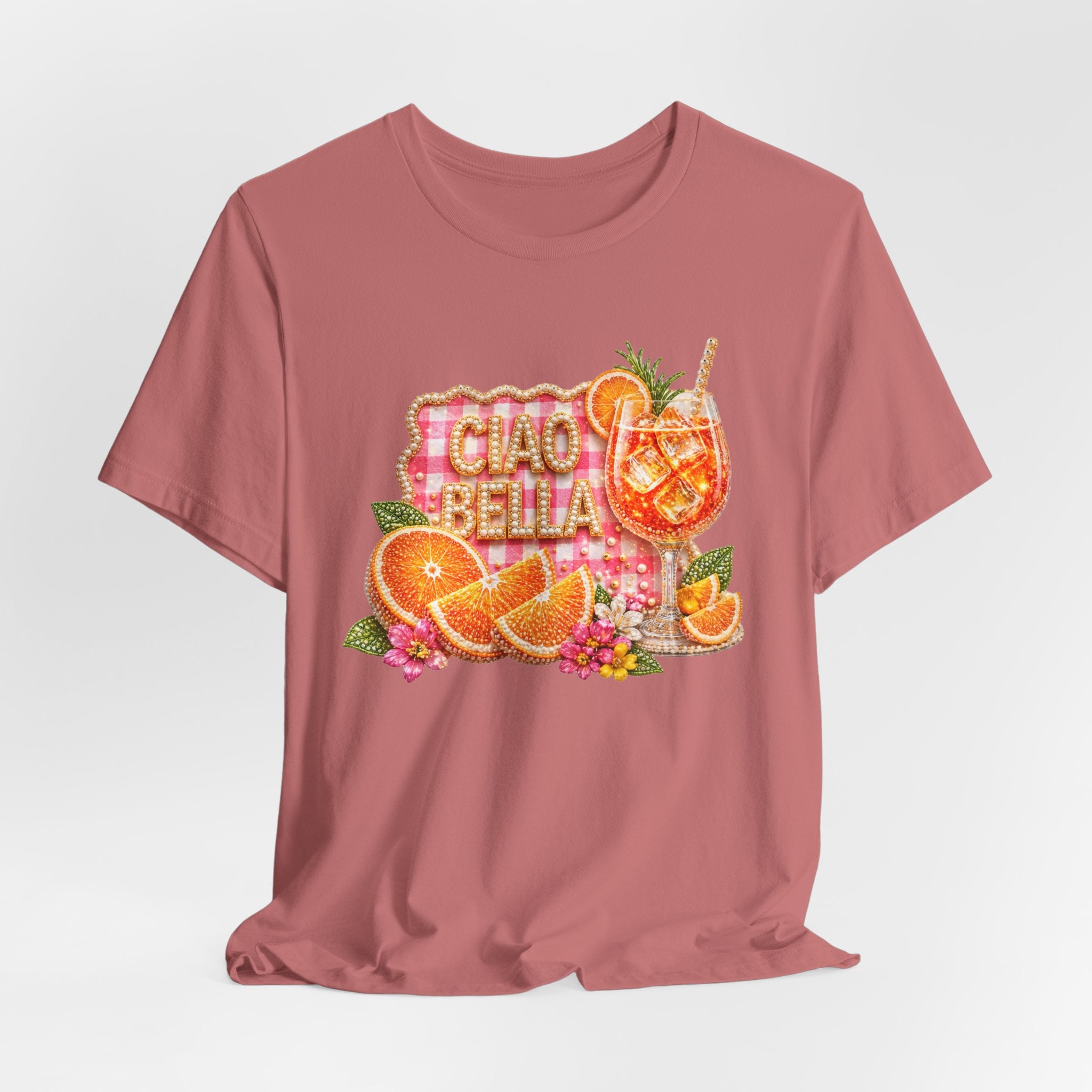 Ciao Bella Aperol Spritz Tee | Orange Cocktail Graphic Shirt