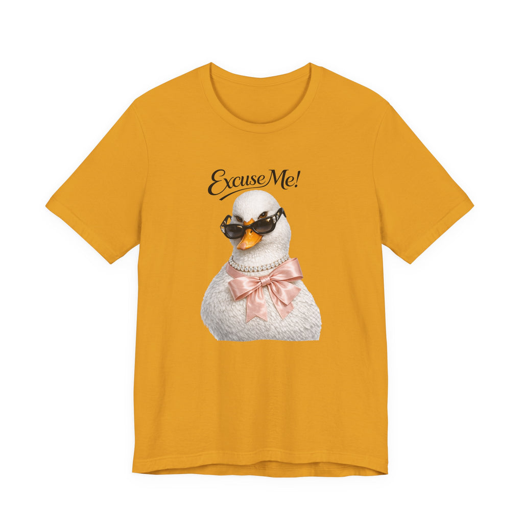 Excuse Me ! T-shirt Cygne Stylé — T-shirt graphique avec lunettes de soleil mignonnes et nœud papillon