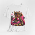 Too Glam To Care Tee — Leopard Crown Cat Graphic Shirt