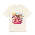 Teddy Bear Pool Float Tee | Summer Bear with Sunglasses and Flamingo