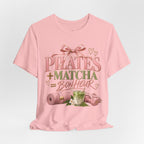 Pilates + Matcha Bonheur Tee — Yoga Mat & Matcha Fitness Shirt