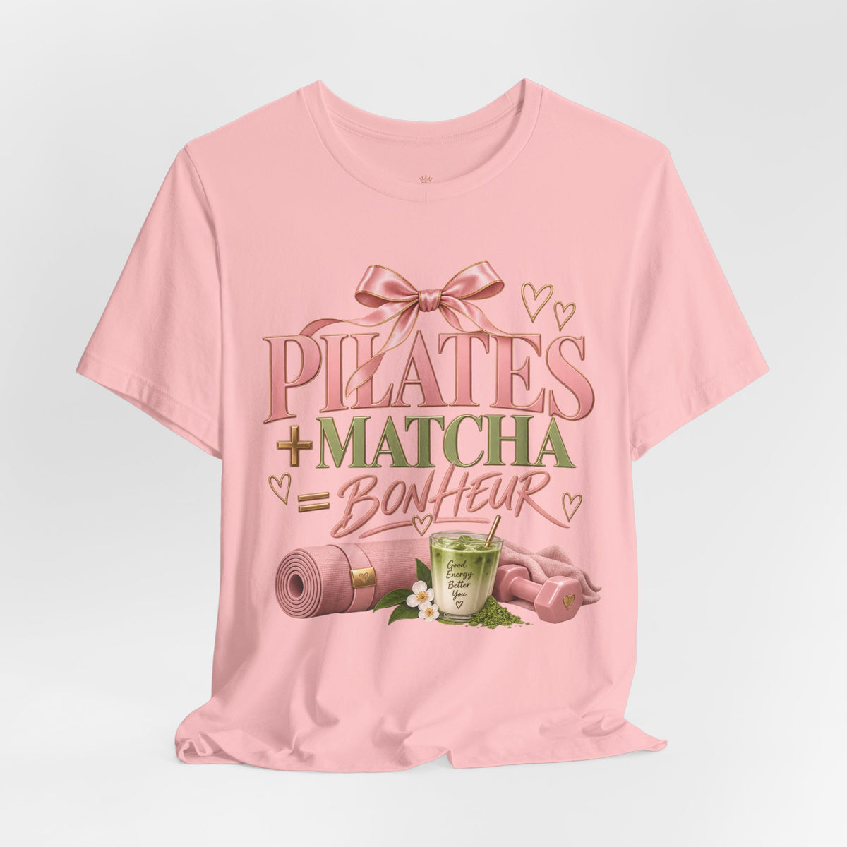 Pilates + Matcha Bonheur Tee — Yoga Mat & Matcha Fitness Shirt