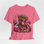 Too Glam To Care Tee — Leopard Crown Cat Graphic Shirt