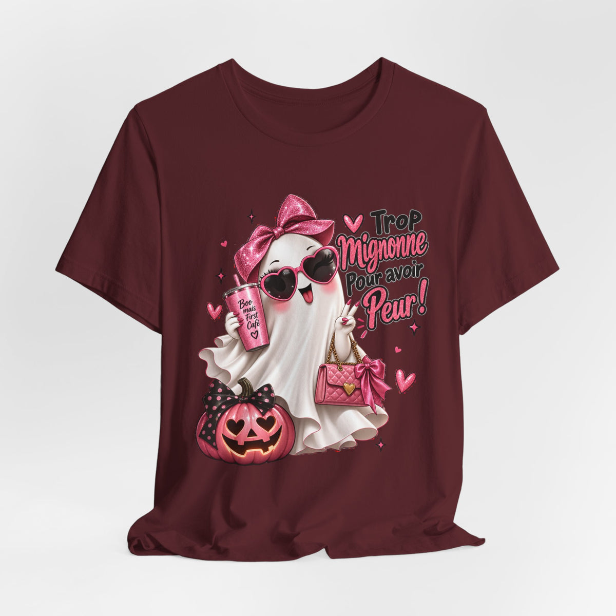 Cute Pink Ghost Halloween T-Shirt | Coquette Luxe
